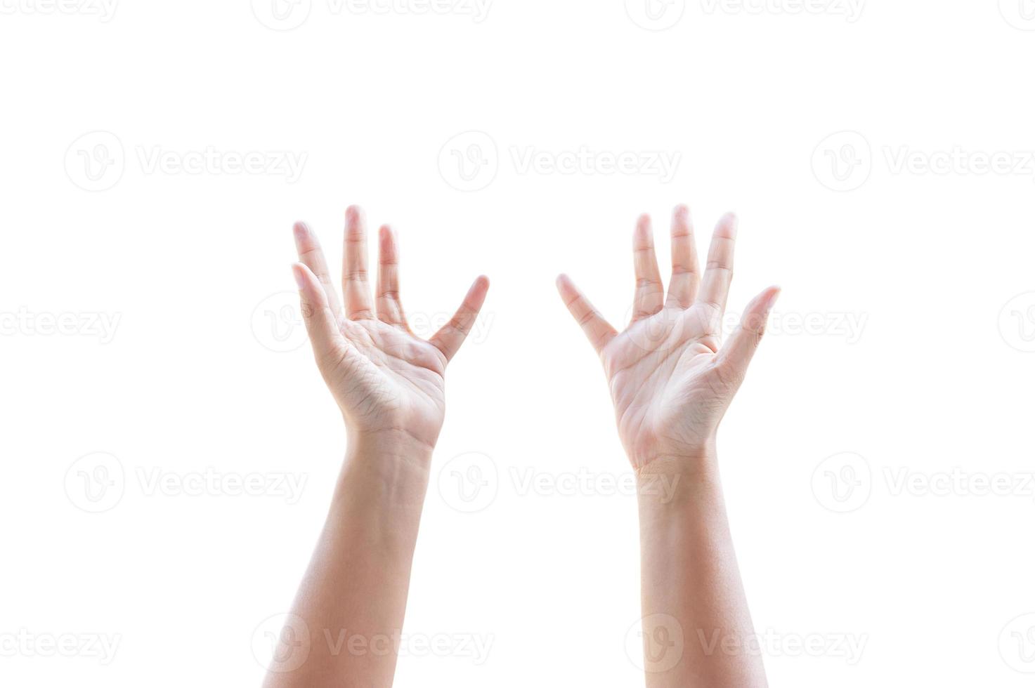 hand sign isolated on white background photo