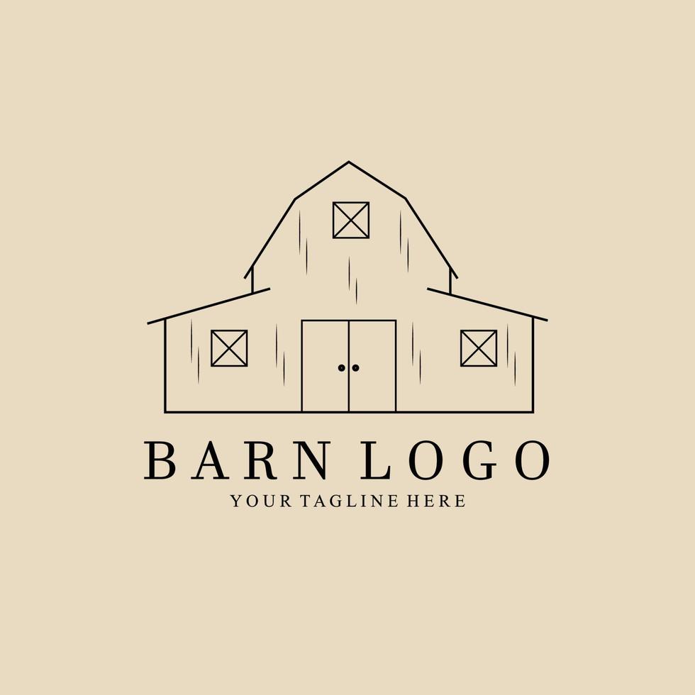 Abstract elegant barn line logo icon vector design. farm lined vector sign