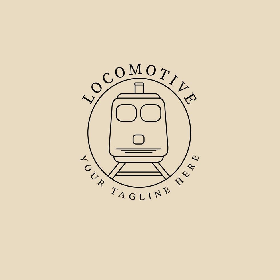 Abstract elegant locomotive line logo icon vector design. transport lined vector sign