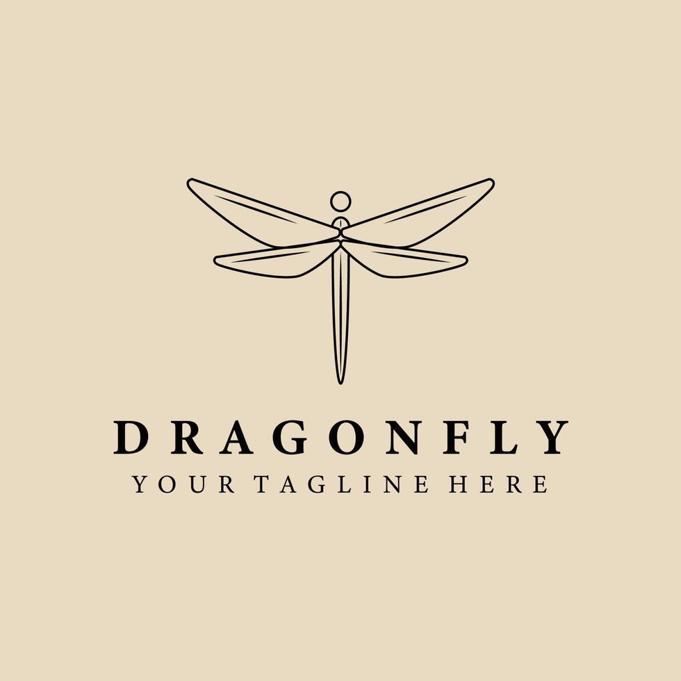 Abstract elegant dragonfly line logo icon vector design. Beautiful lined vector sign