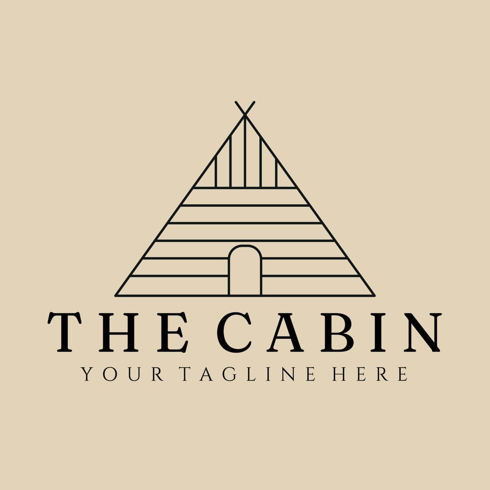 Abstract elegant cabin line logo icon vector design. house lined vector sign