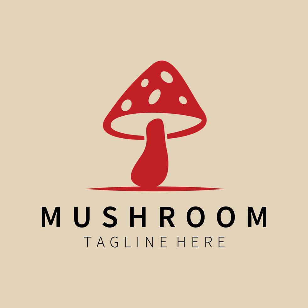 Mushroom vintage logo, icon and symbol, vector illustration design