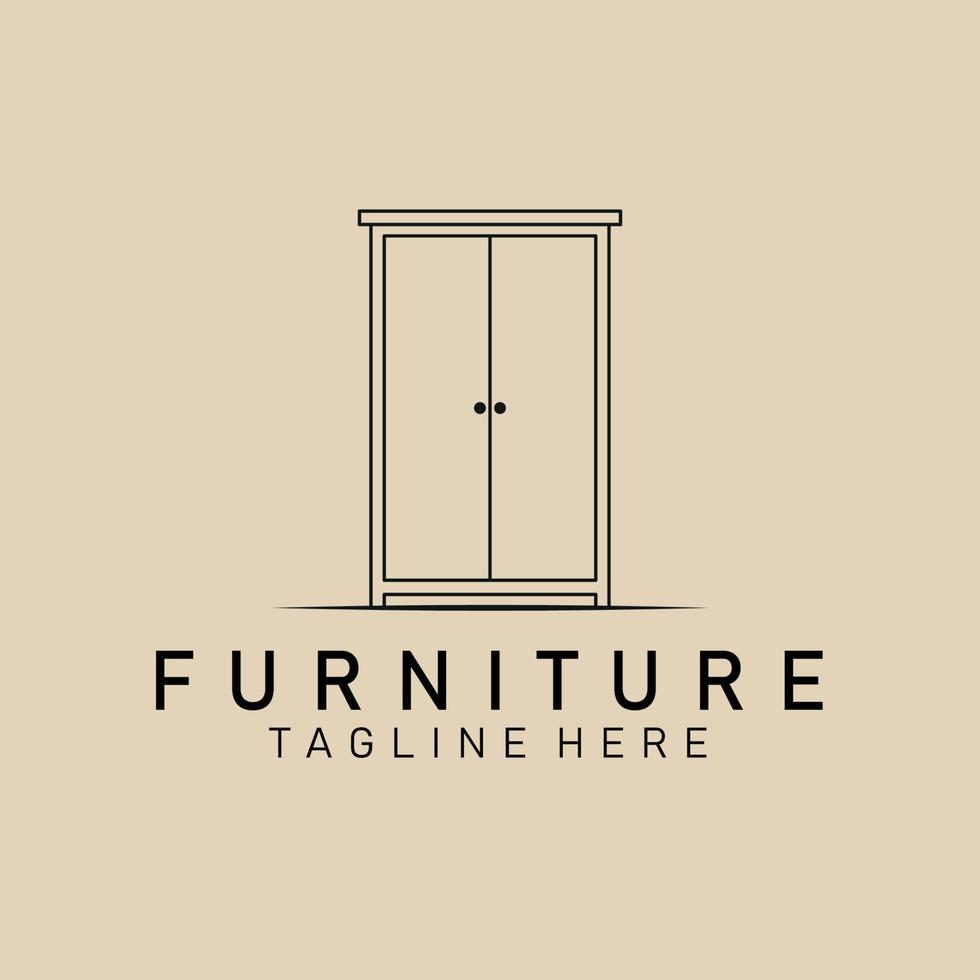 Furniture line art logo, icon and symbol, vector illustration design