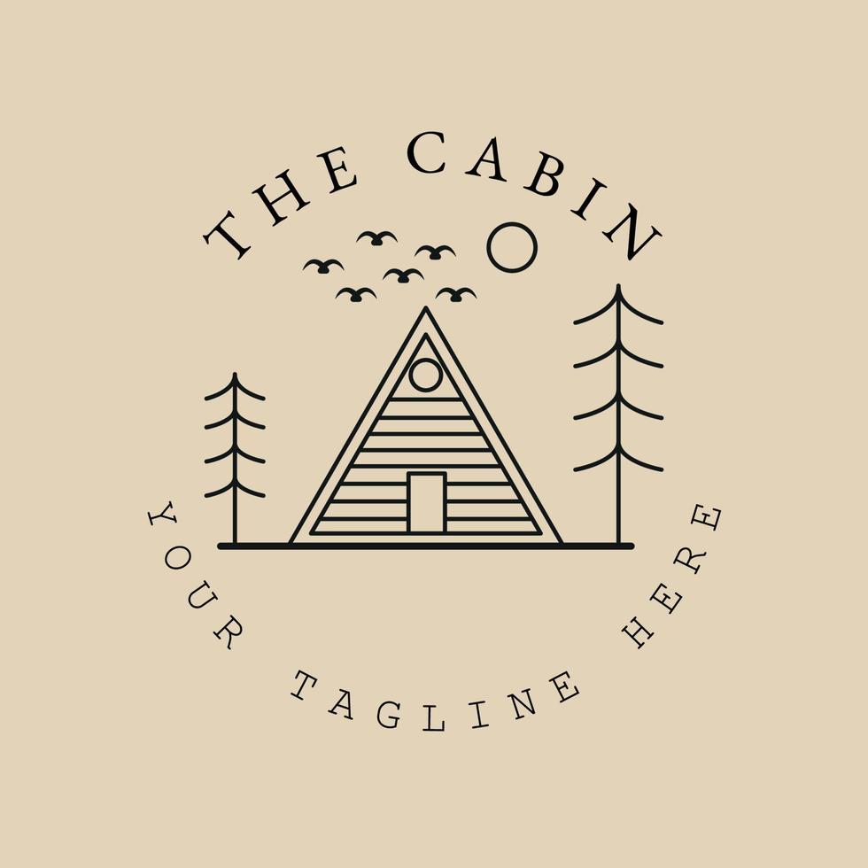 Abstract elegant cabin line logo icon vector design. house lined vector sign