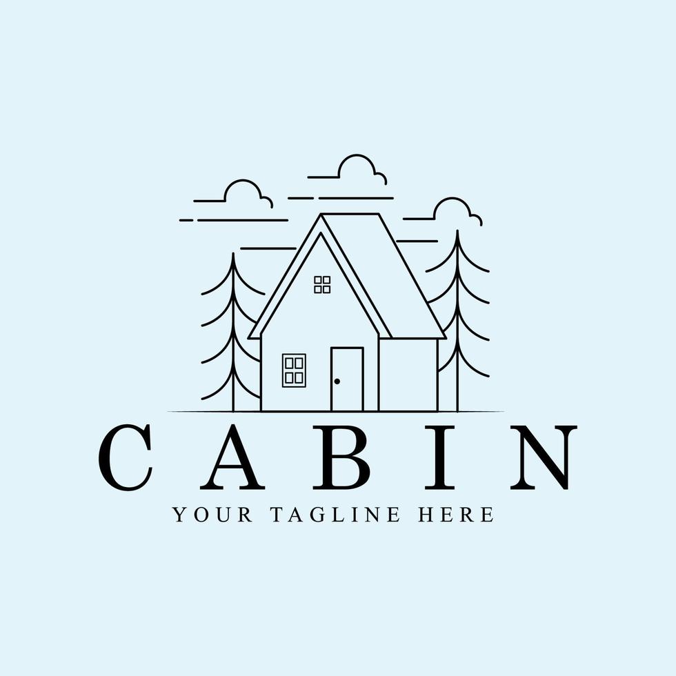 cabin linear logo, icon and symbol, vector illustration design