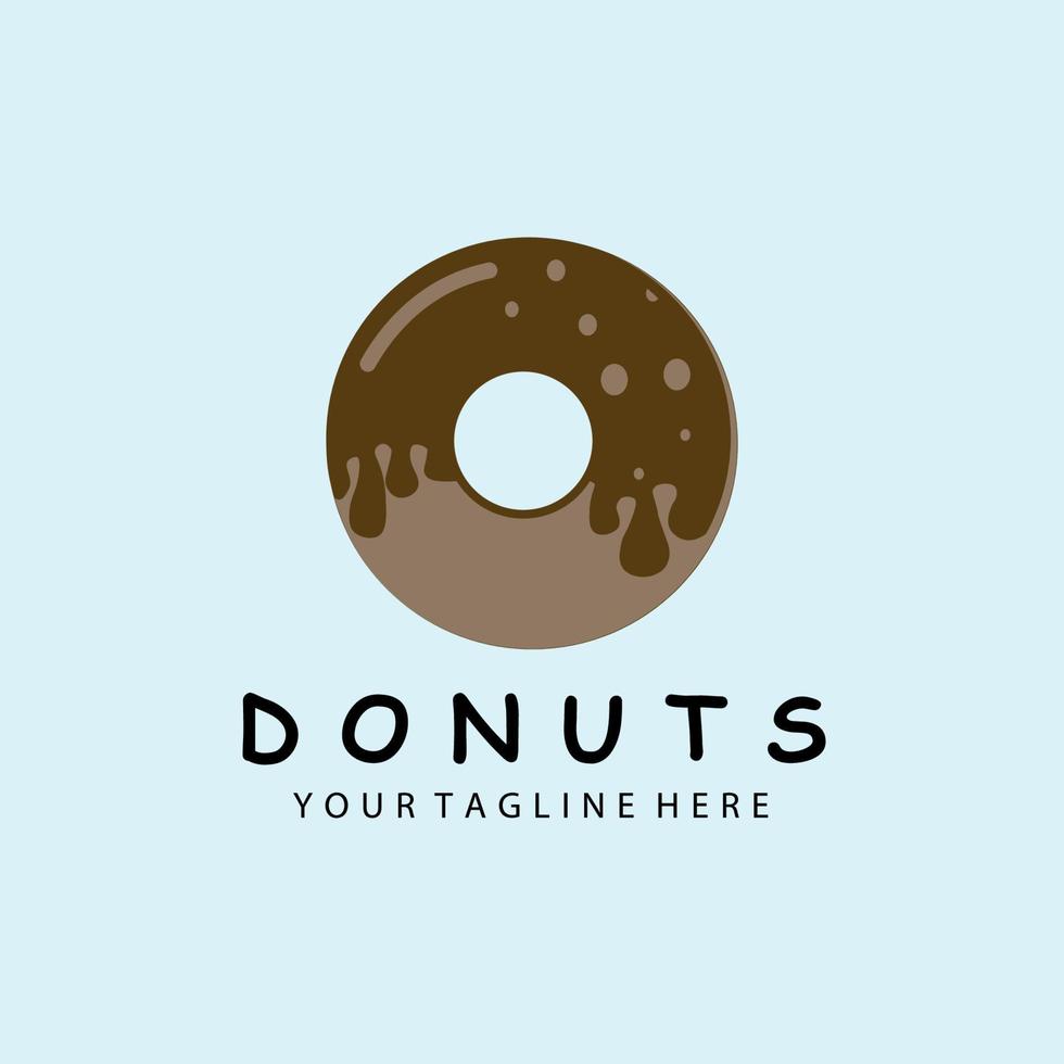 donuts vintage logo, icono y símbolo, diseño de ilustración vectorial vector