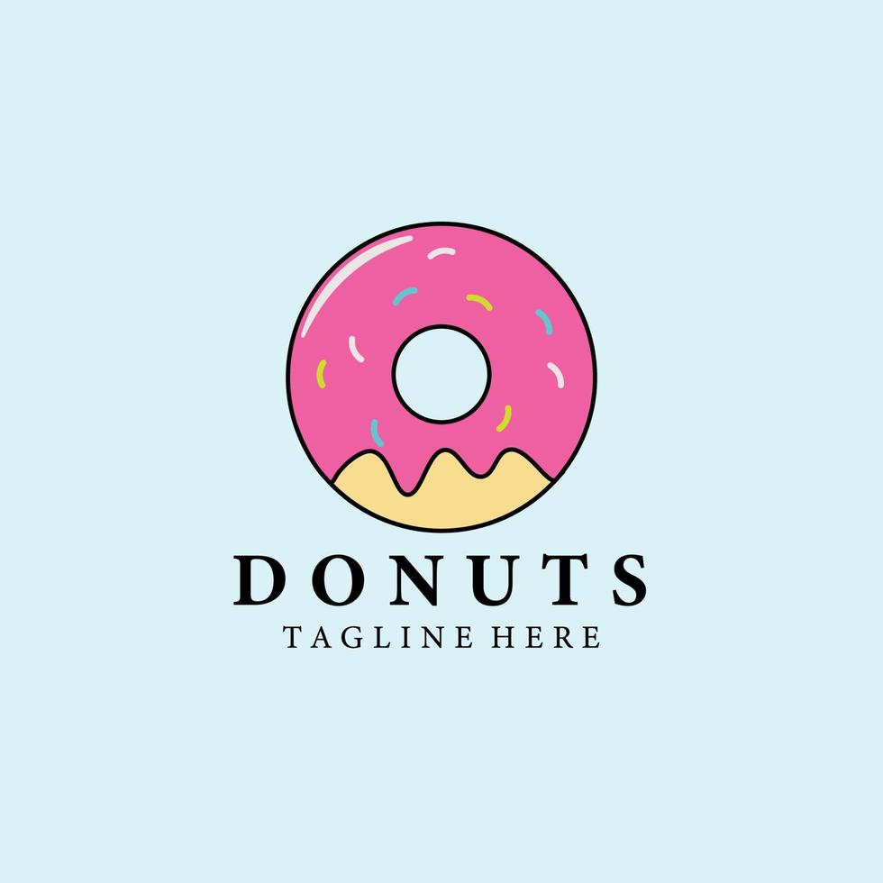 donuts vintage logo, icono y símbolo, diseño de ilustración vectorial vector