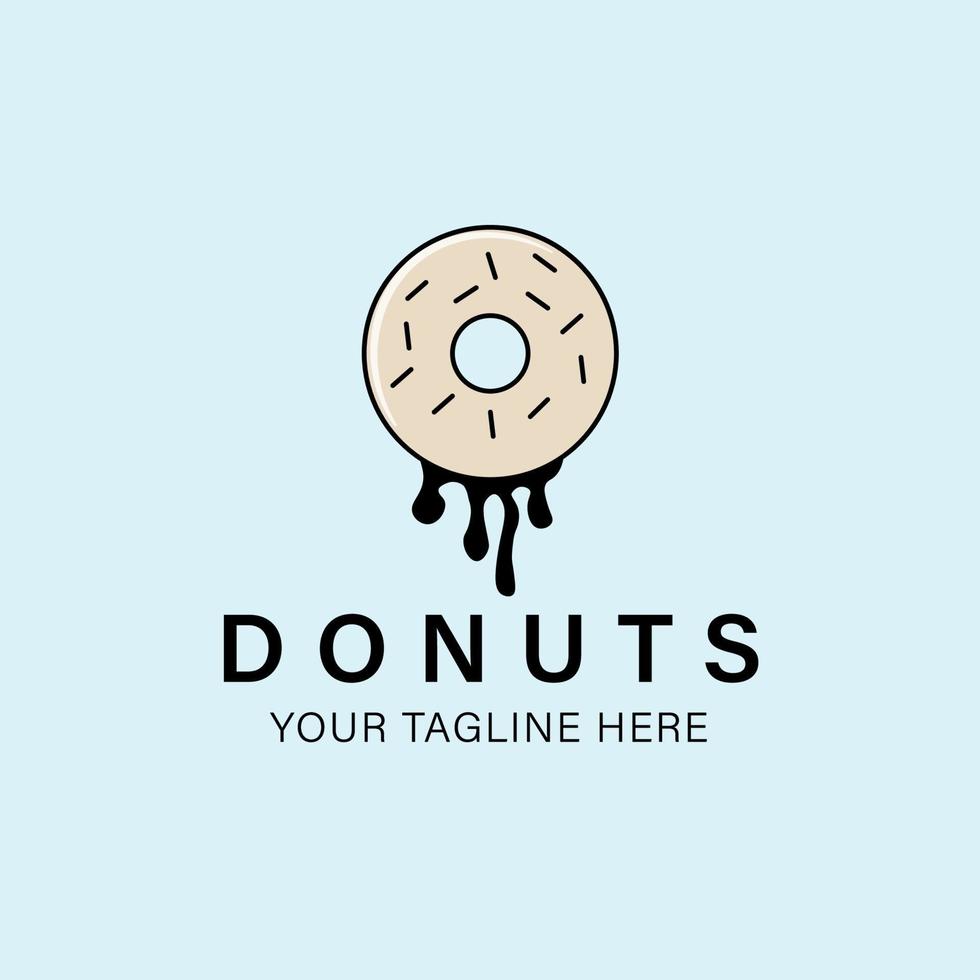 donuts vintage logo, icono y símbolo, diseño de ilustración vectorial vector