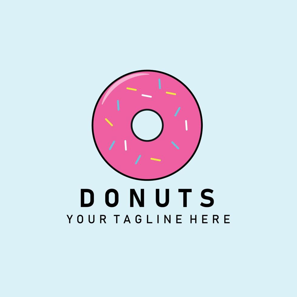 donuts vintage logo, icono y símbolo, diseño de ilustración vectorial vector