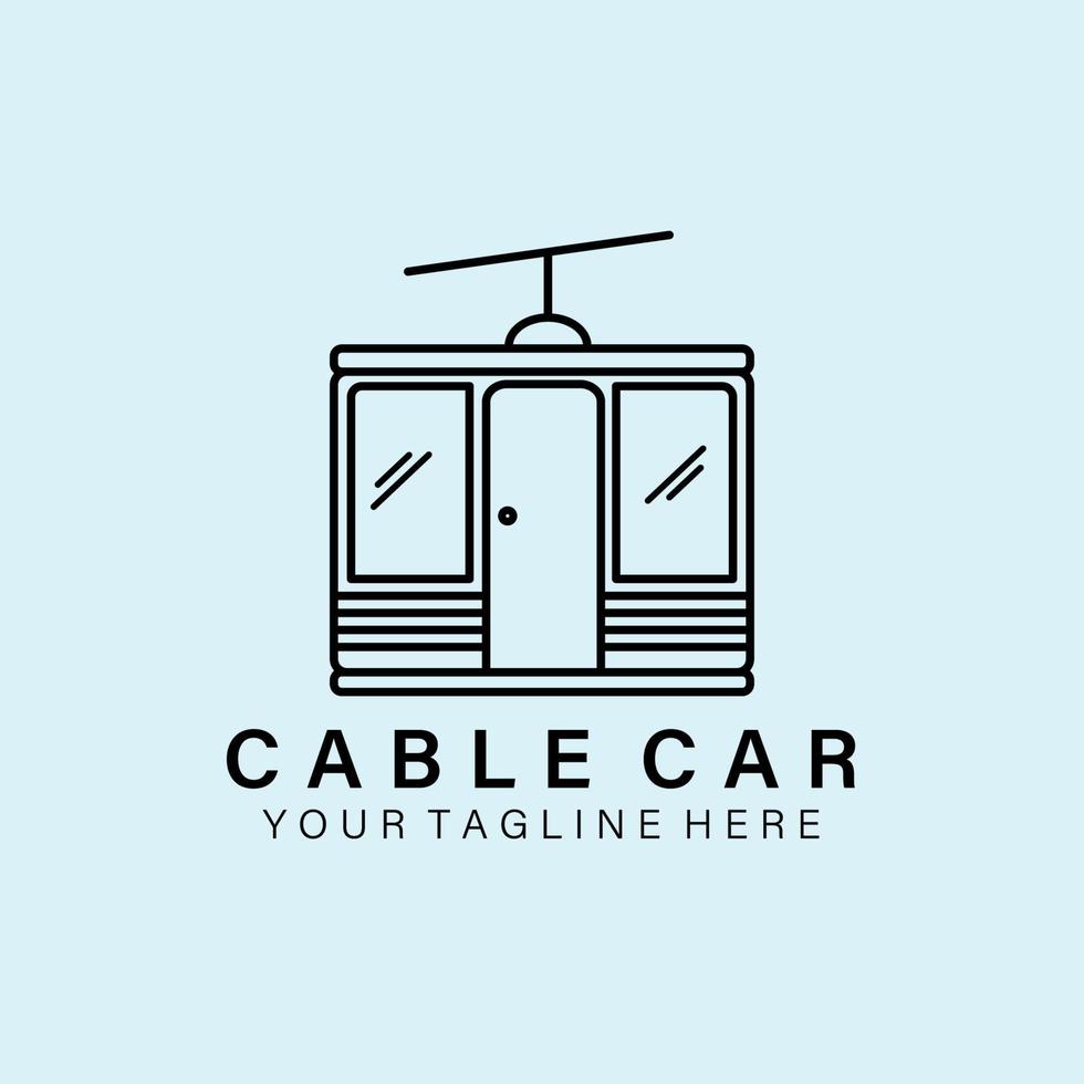 cable car line art minimalist logo vector illustration design creative