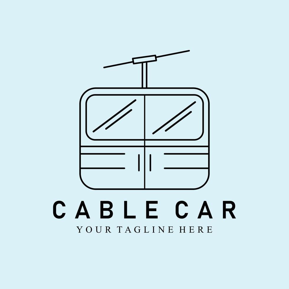 cable car line art minimalist logo vector illustration design creative