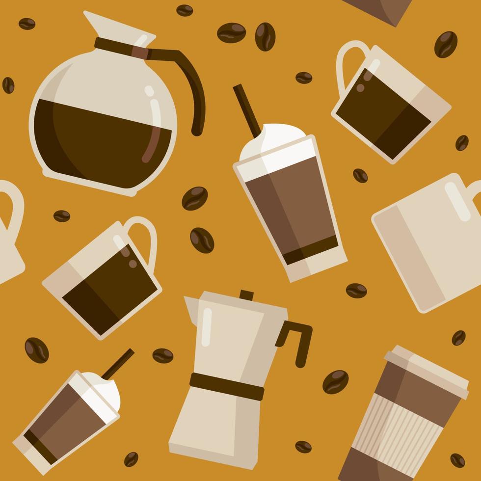 Coffee Beverages Seamless Background vector