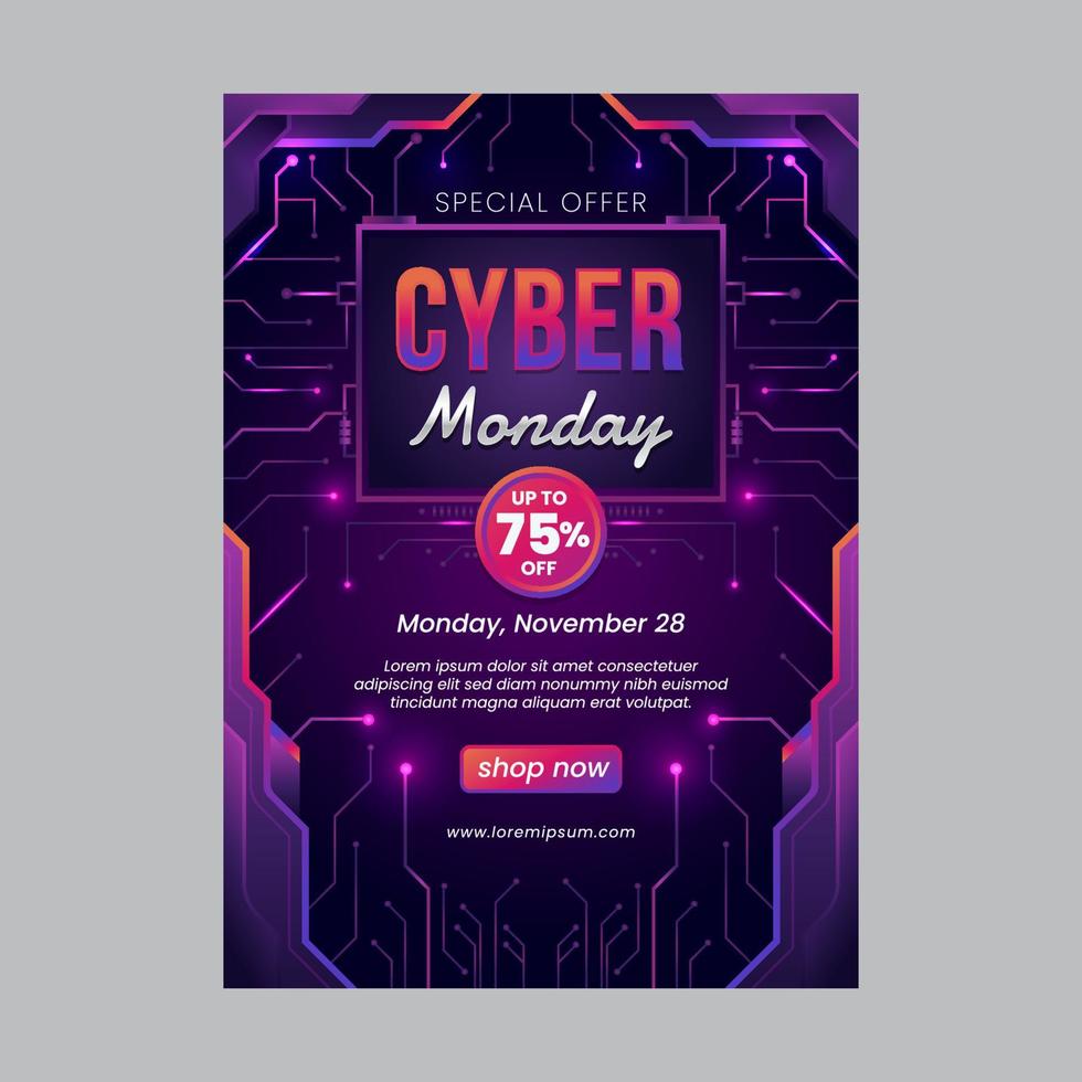 cartel de cyber monday vector