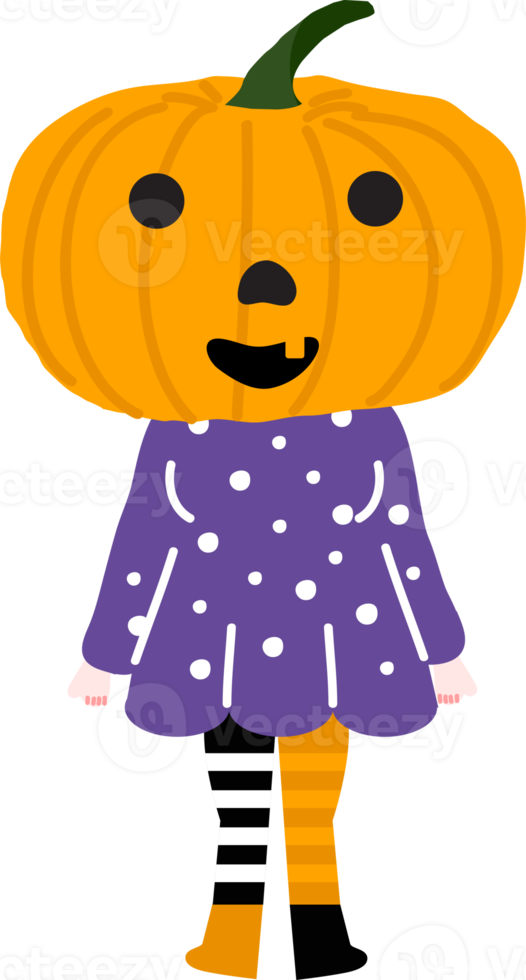 halloween Semester tecknad serie karaktär. söt barn i kostymer av häxa, mamma, pirat, skelett och svart katt. spöken och spöke pumpor. png