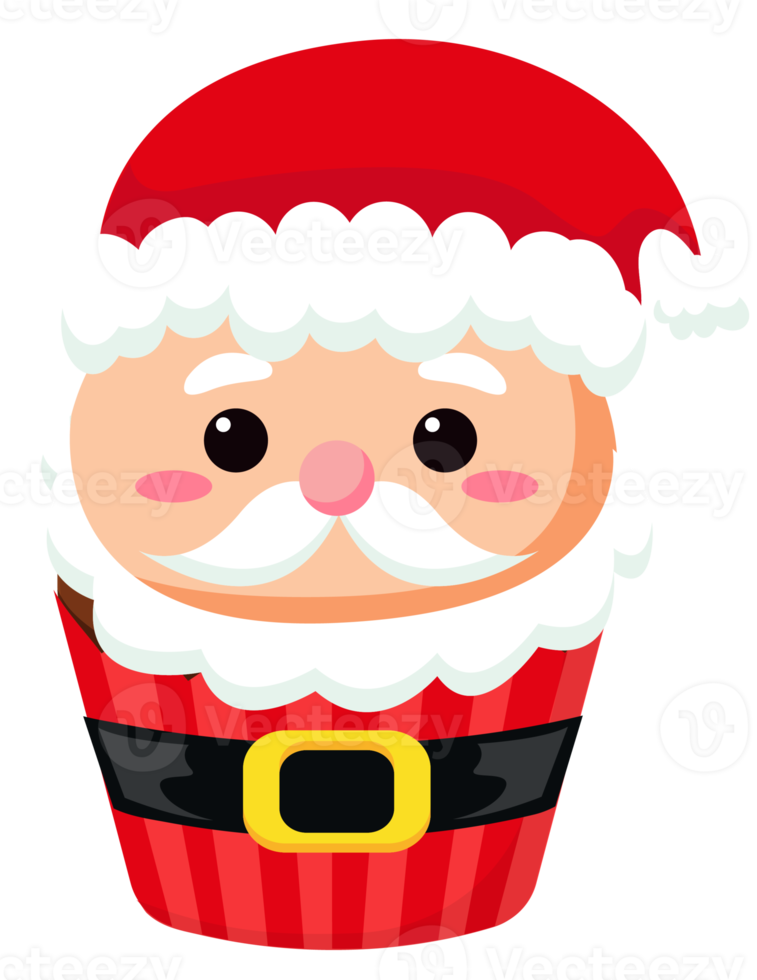 santa claus christmas cupcake png