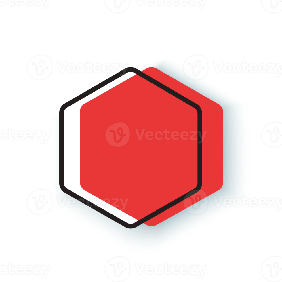 red hexagon background template png