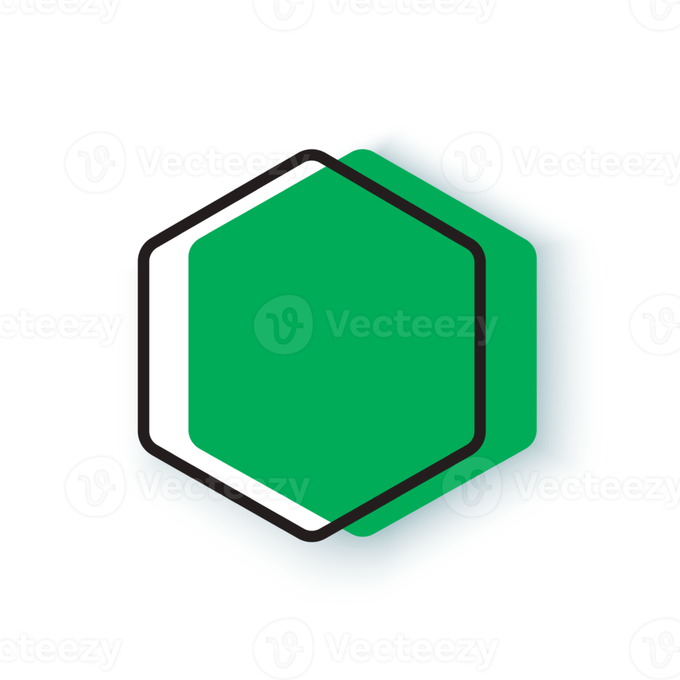 green hexagon banner template png