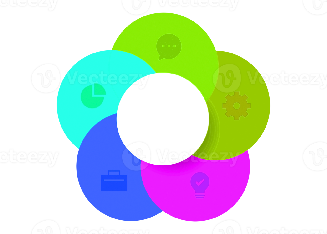 Five steps colorful circle object for infographic template. png