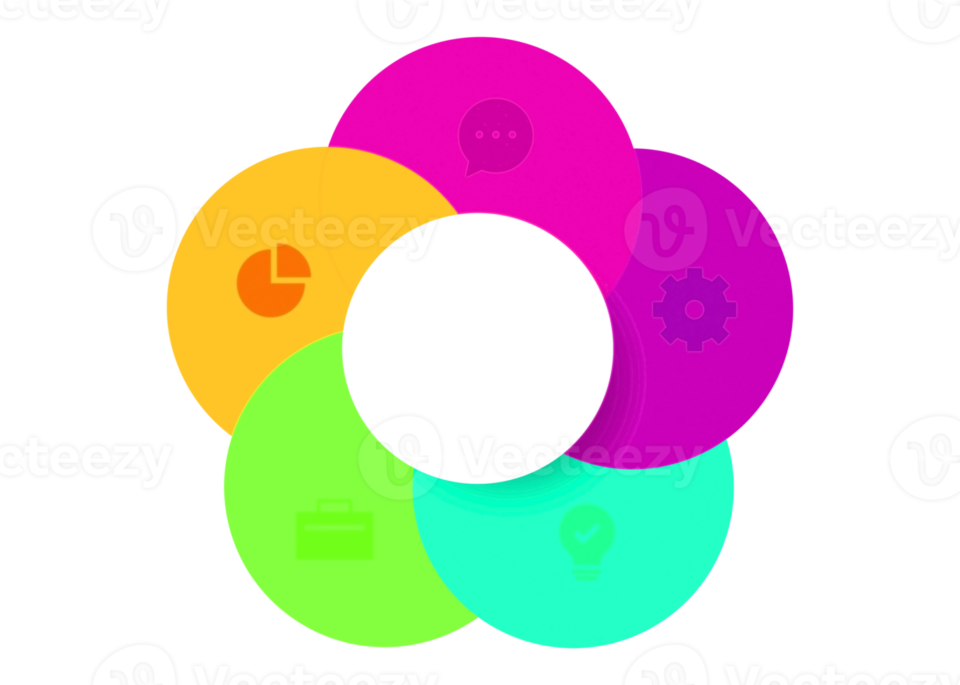 Five steps colorful circle object for infographic template. png