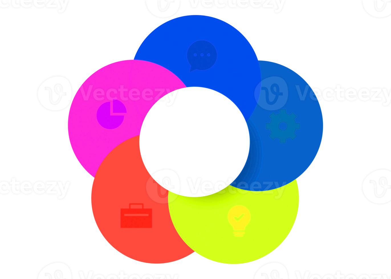 Five steps colorful circle object for infographic template. png