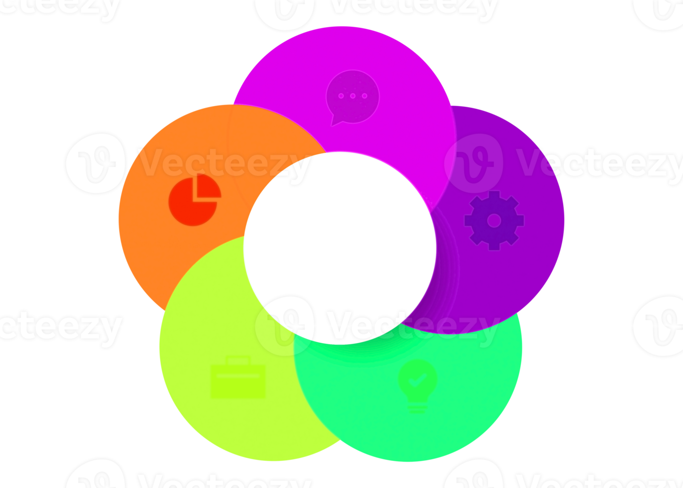 Five steps colorful circle object for infographic template. png