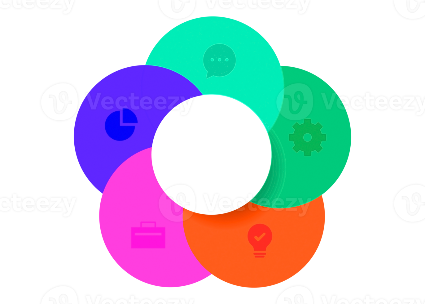Five steps colorful circle object for infographic template. png