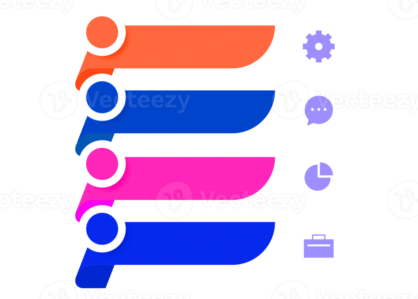 buntes objekt mit vier schritten für infografik-vorlage. png