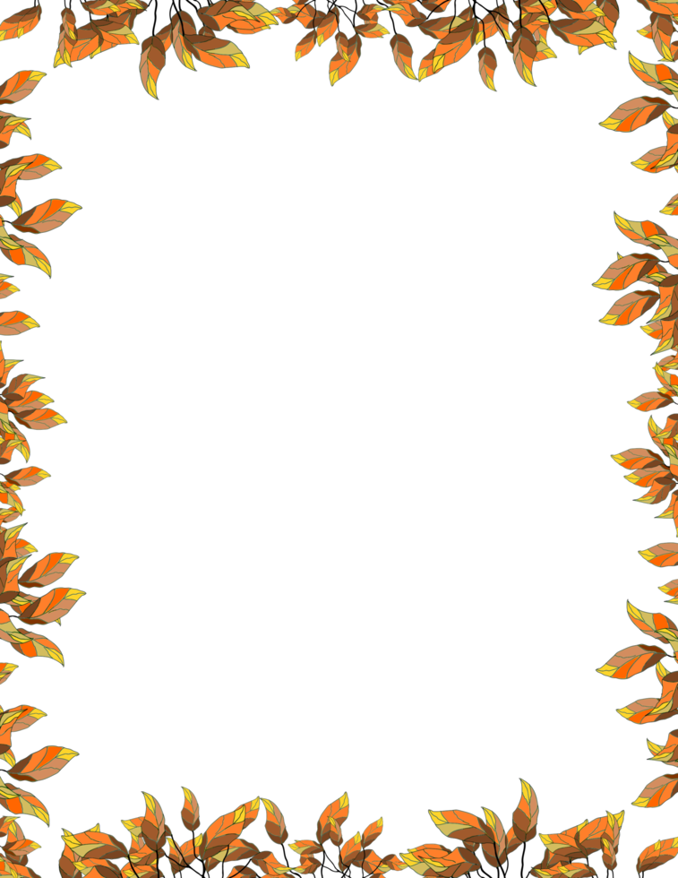 bordure de page feuilles d'automne png