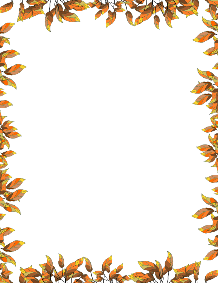 autumn leaves page border png