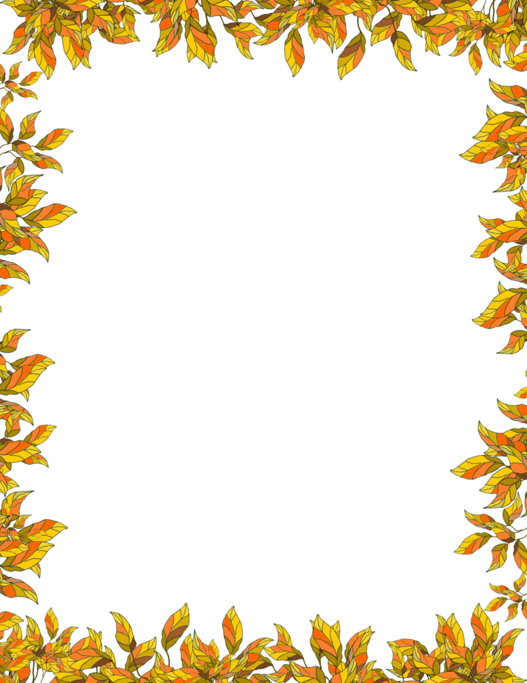 autumn leaves page border png