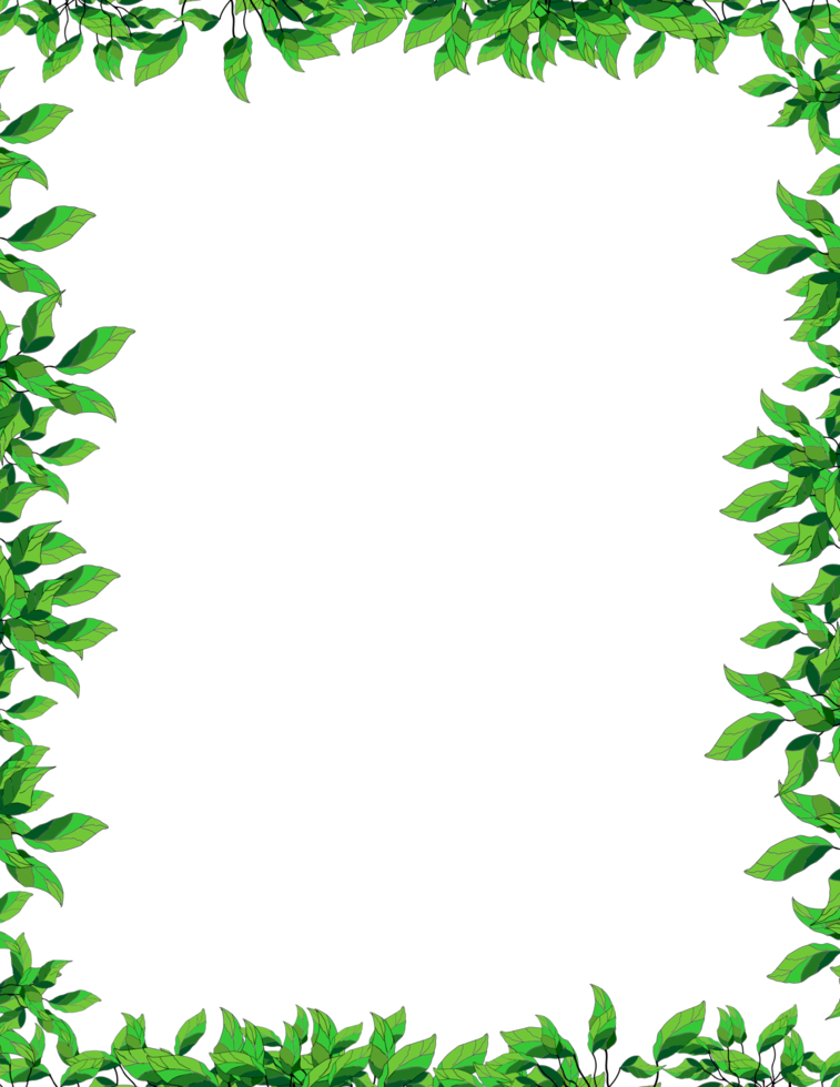 feuilles bordure de page png