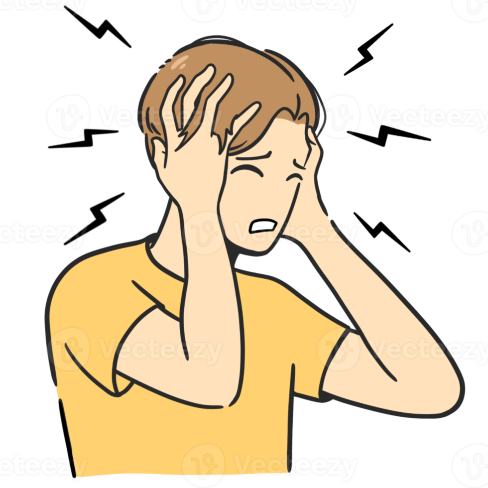 a man has a headache illustration png