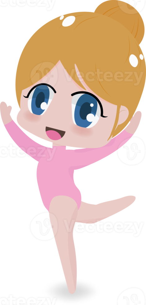 cute gymnast girl character  flat style png