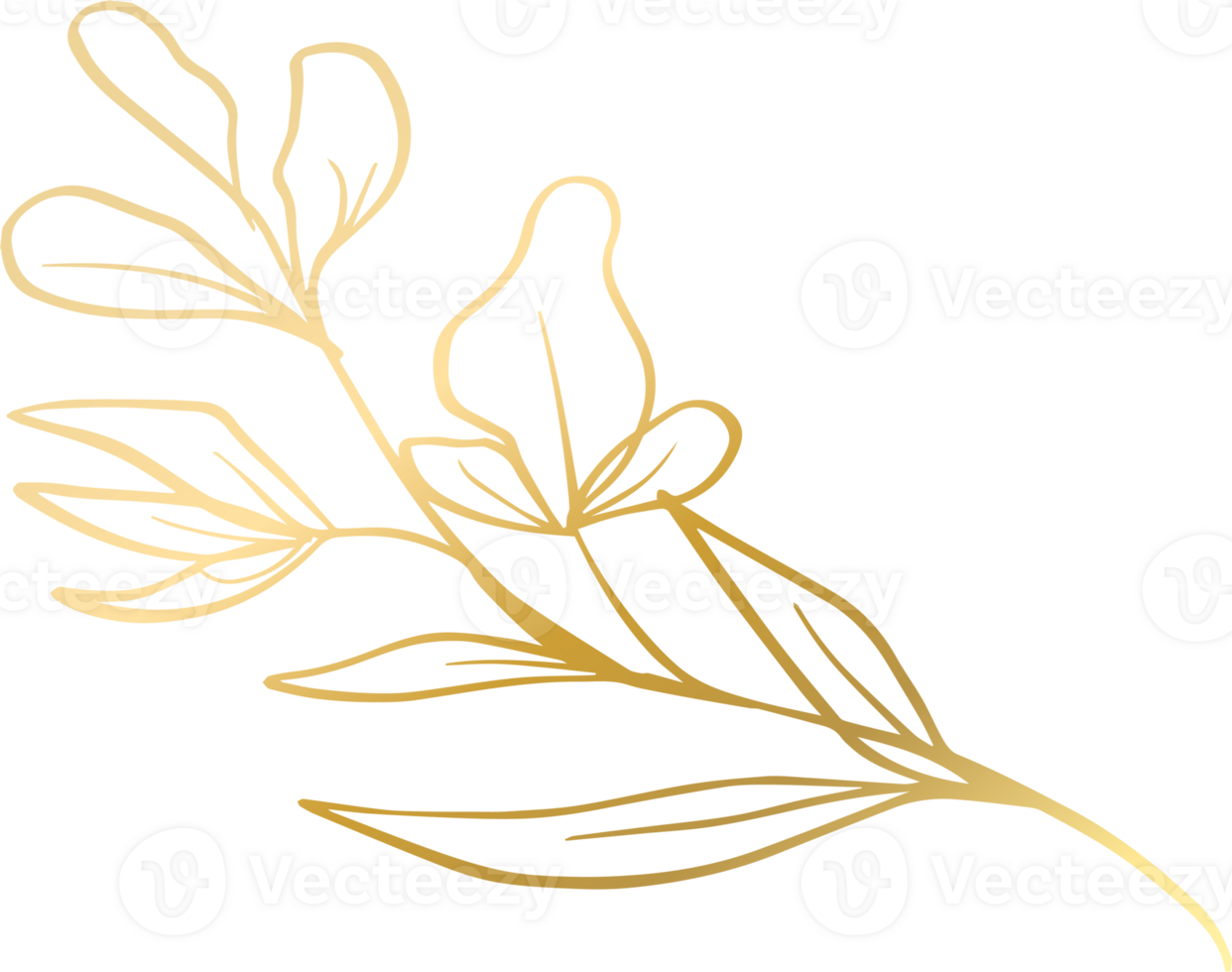 ligne de feuille d'or png