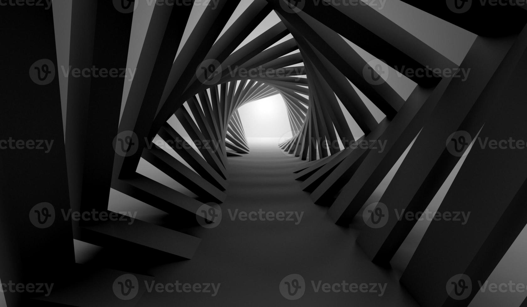 Abstract minimalistic modern architecture 3d render with square white background photo