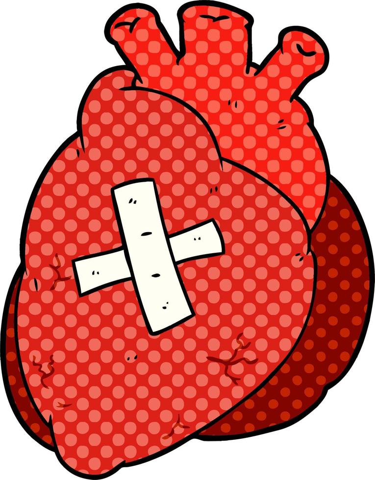 cartoon red heart vector