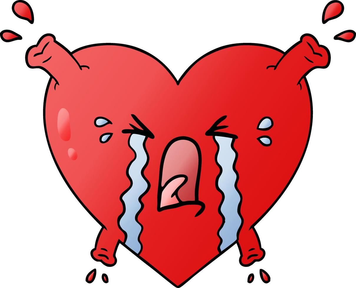 cartoon red heart vector