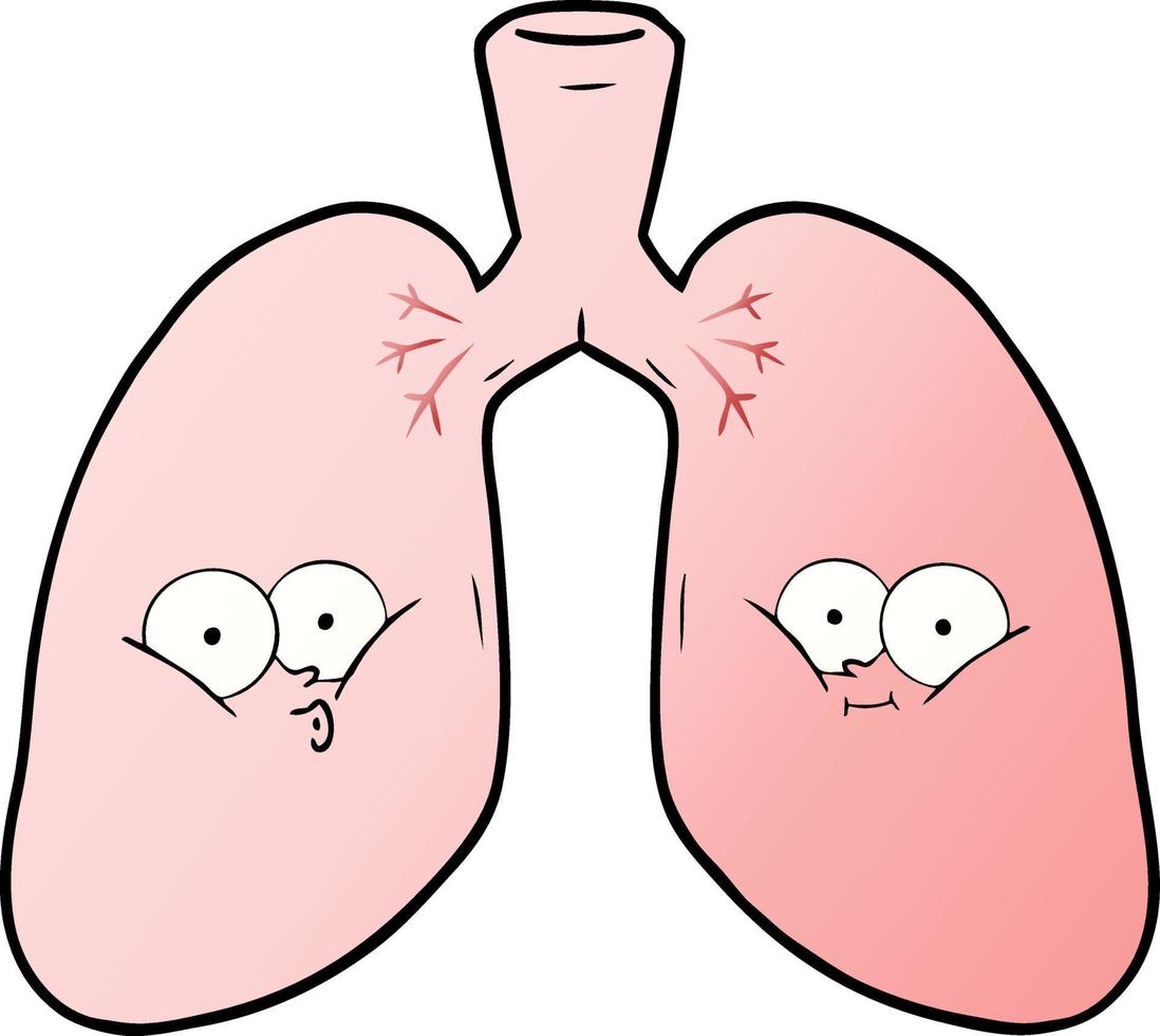 vector cartoon lungs
