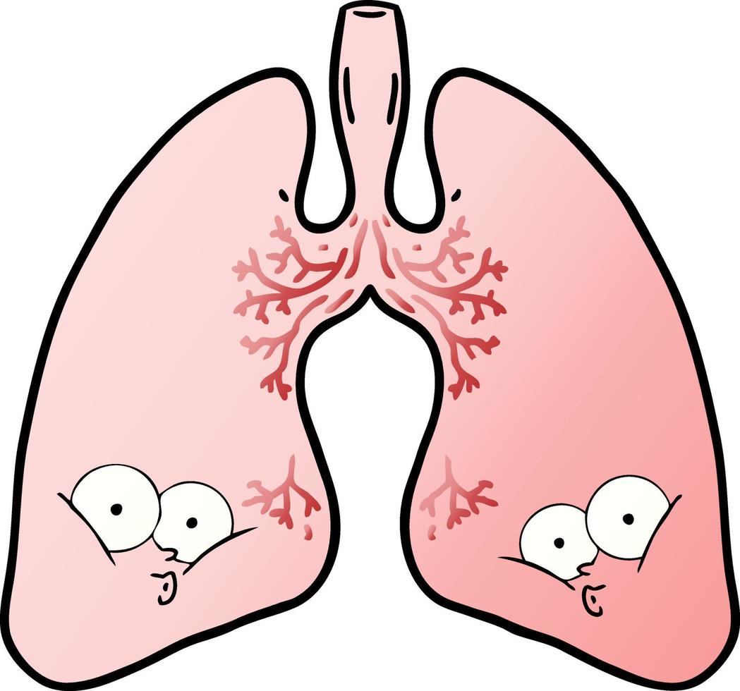 vector cartoon lungs