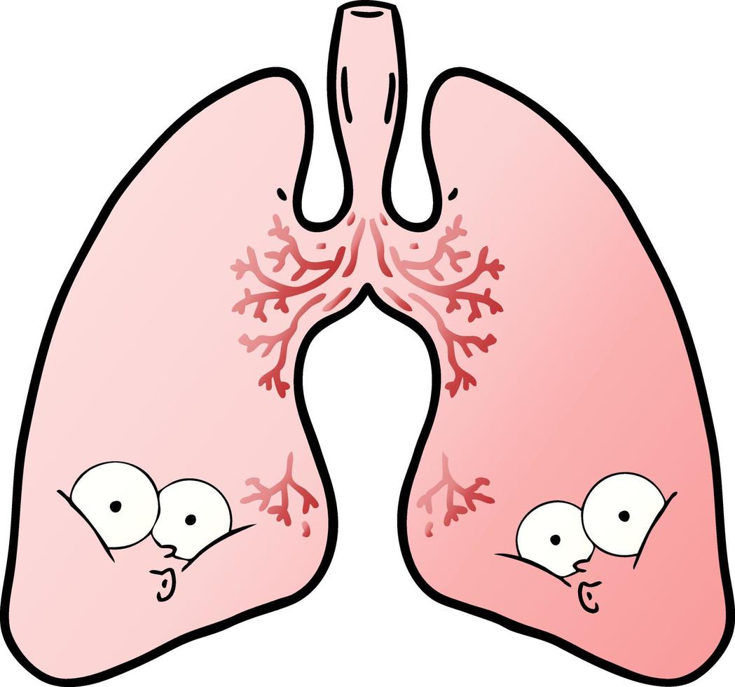 pulmones de dibujos animados de vector