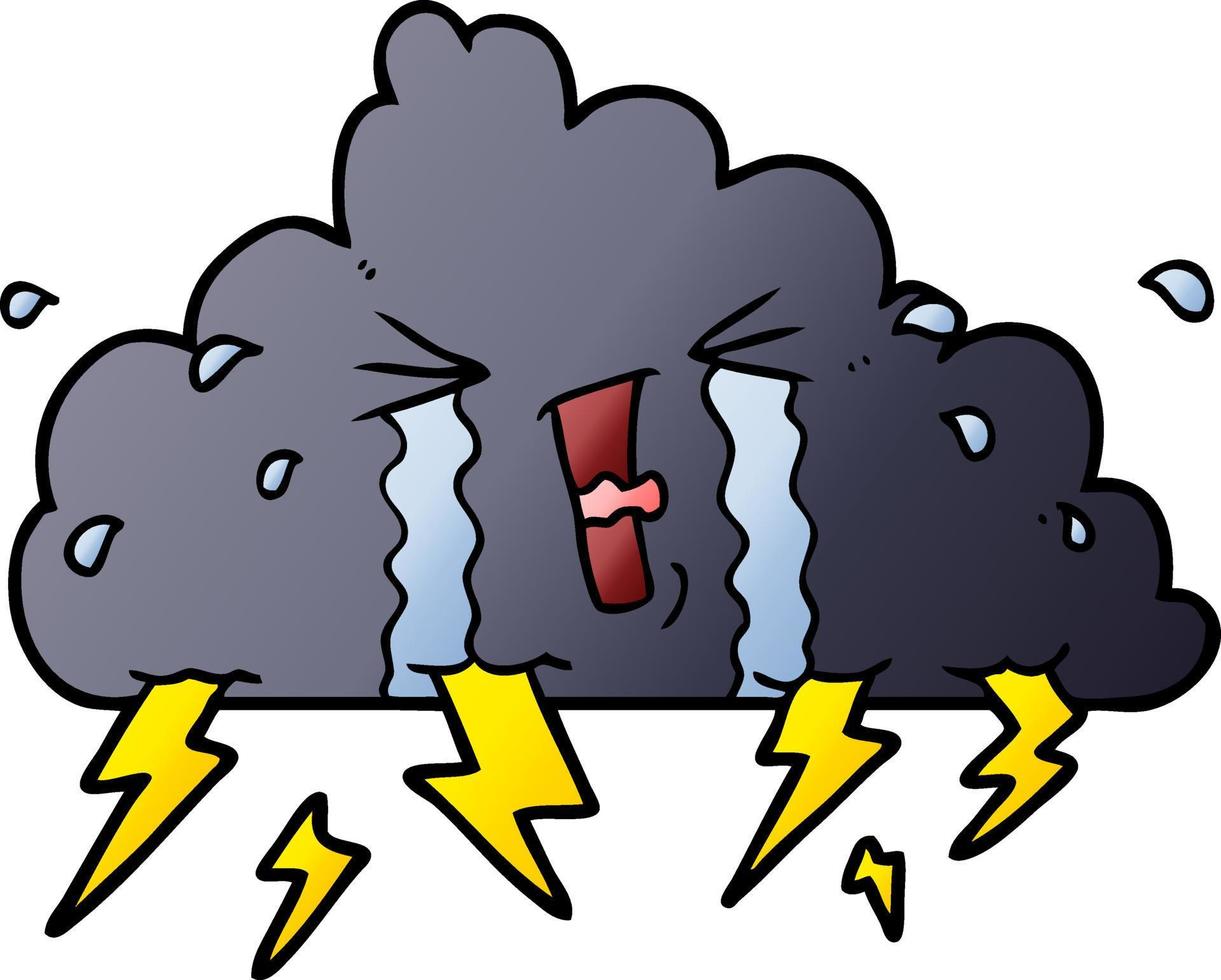 cartoon thundercloud character vector