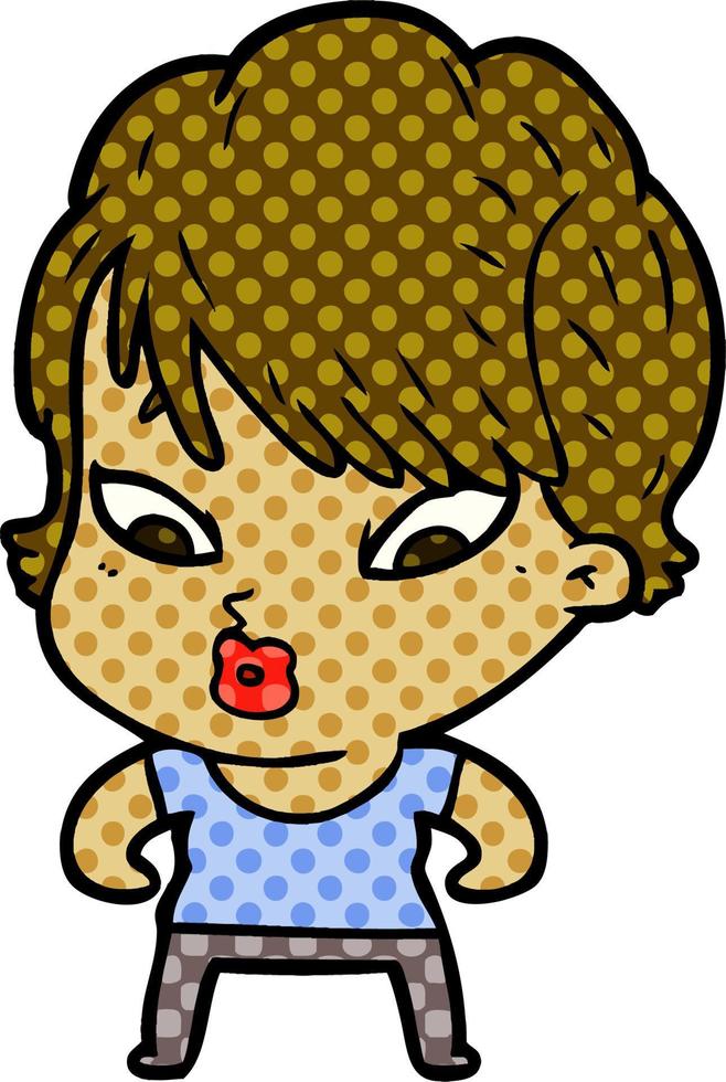 cartoon woman character vector