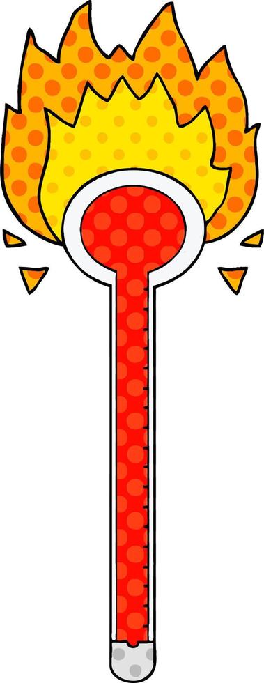 cartoon red thermometer vector