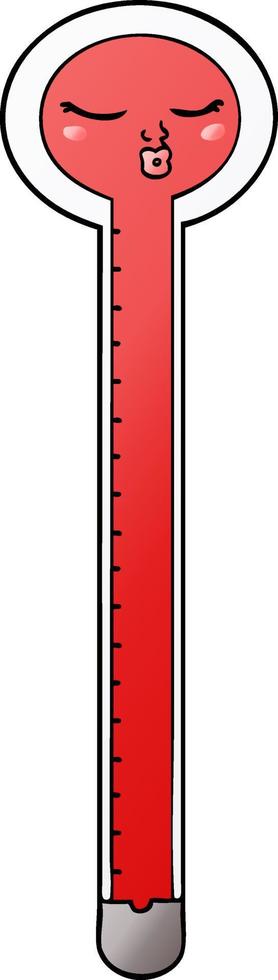 cartoon red thermometer vector