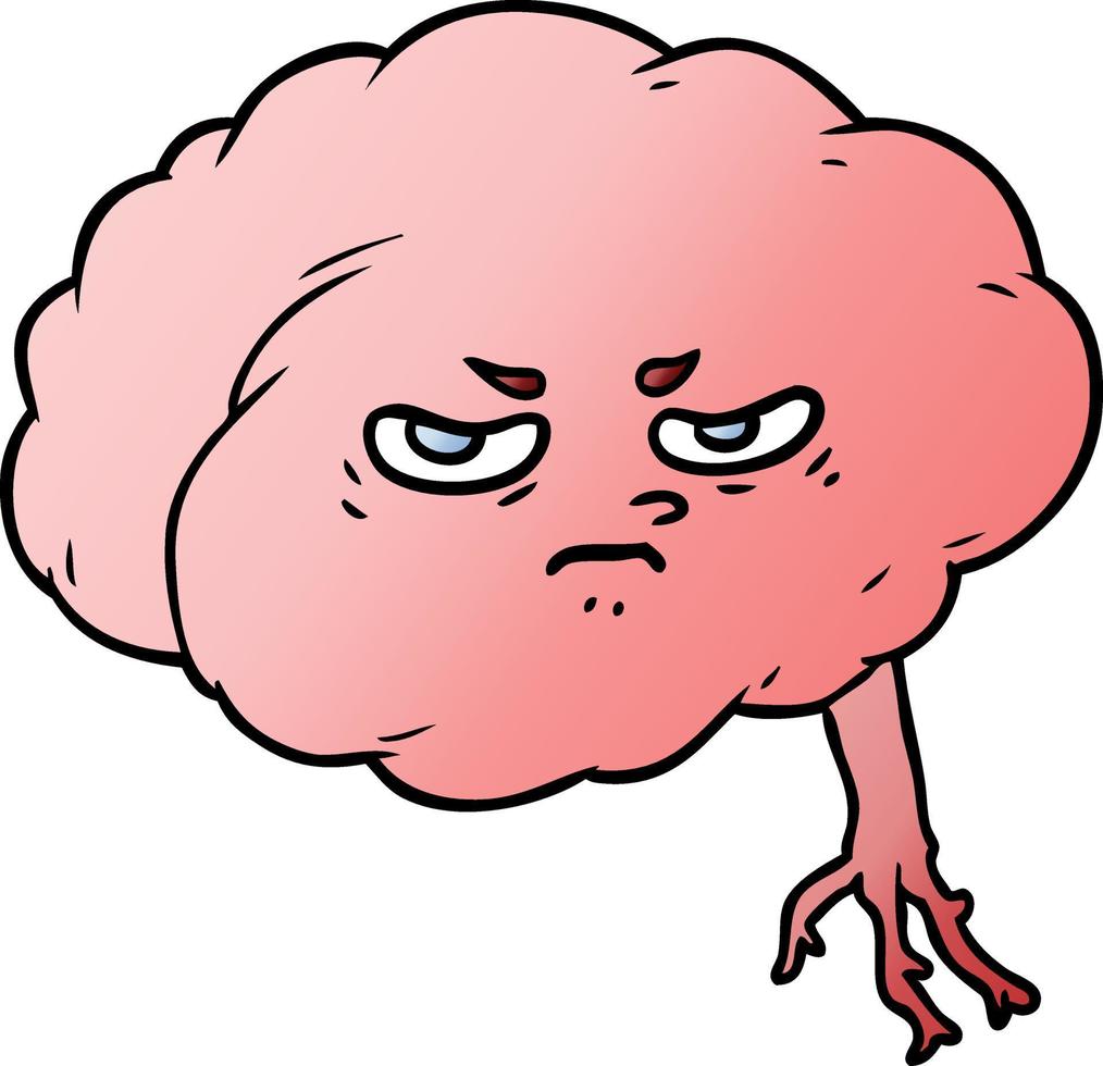 cartoon brain character vector