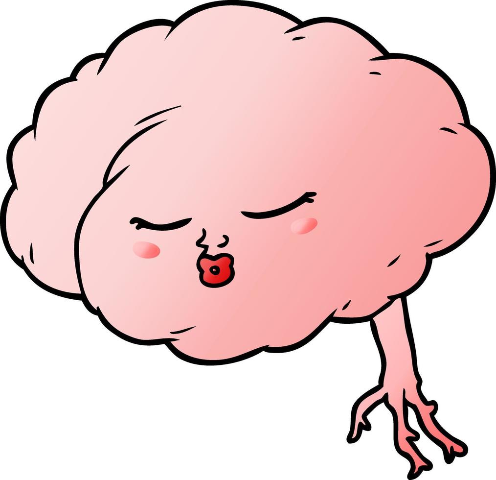 cartoon brain character vector