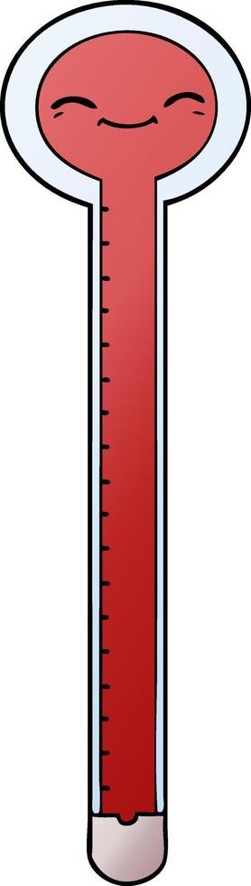 cartoon red thermometer vector