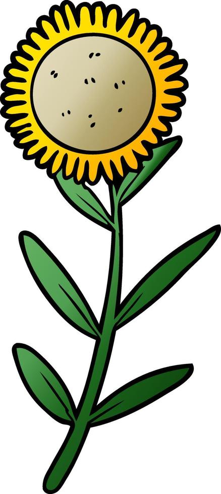 girasol de dibujos animados de vector