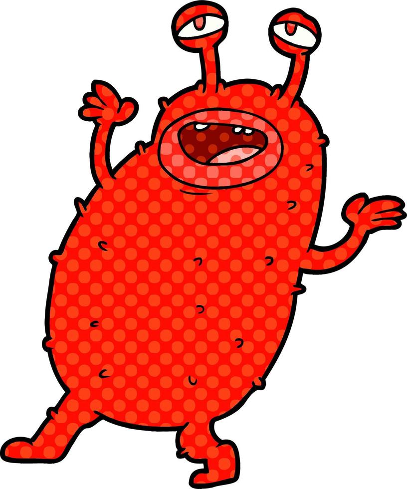 cartoon red alien vector