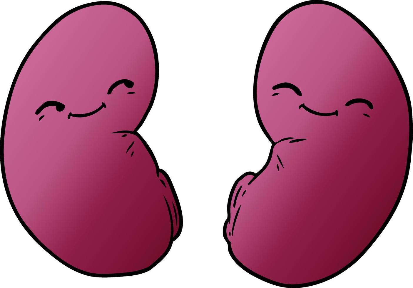 cartoon kidneys characters vector